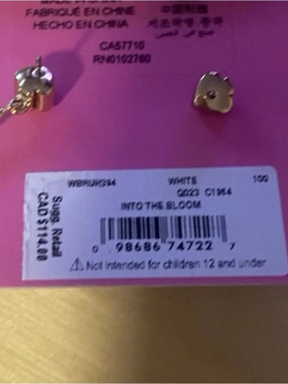 NWT Kate Spade Into The Bloom Statement Earrings